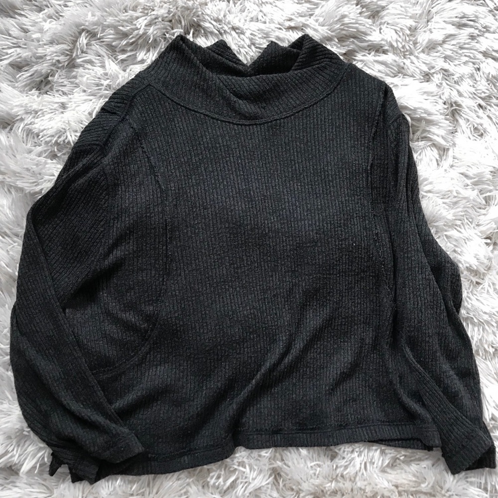 Free People Grey Mock Turtleneck